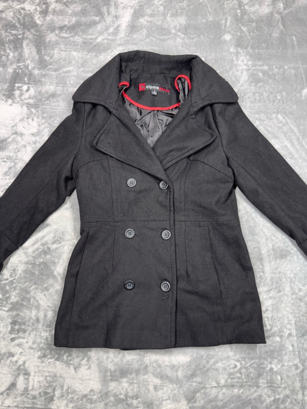 Alpine Swiss Black Double-Breasted Coat